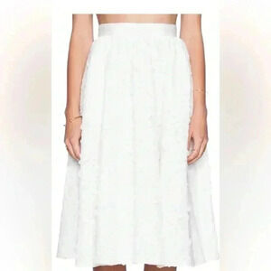 SAM EDELMAN -Full Mid-Length A Line Petal Skirt in Bright White Woman’s Size 6